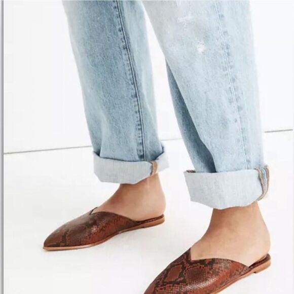 MADEWELL THE EMILIA SNAKE EMBOSSED LEATHER  MULE SIZE 7 1/2 - Picture 8 of 8